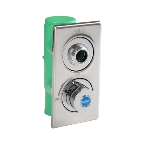 AZ112PPR暗装全通径角阀DN25（绿)（加高型）(不锈钢面板）